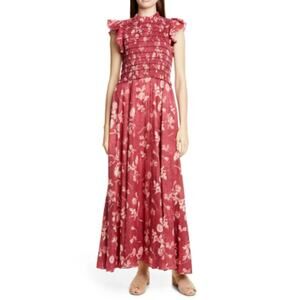 Sea New York Merlot Monet Smocked Dress size 8